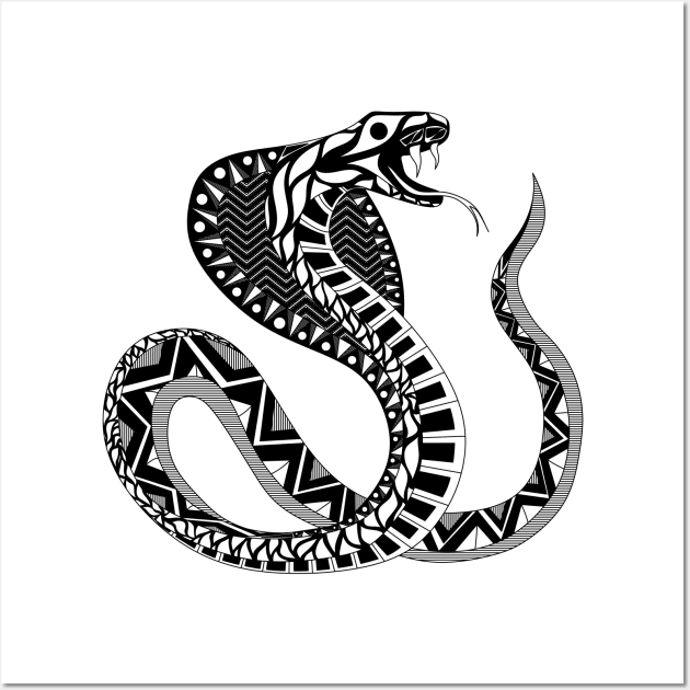 tribal cobra snake ecopop Wall Art by jorge_lebeau